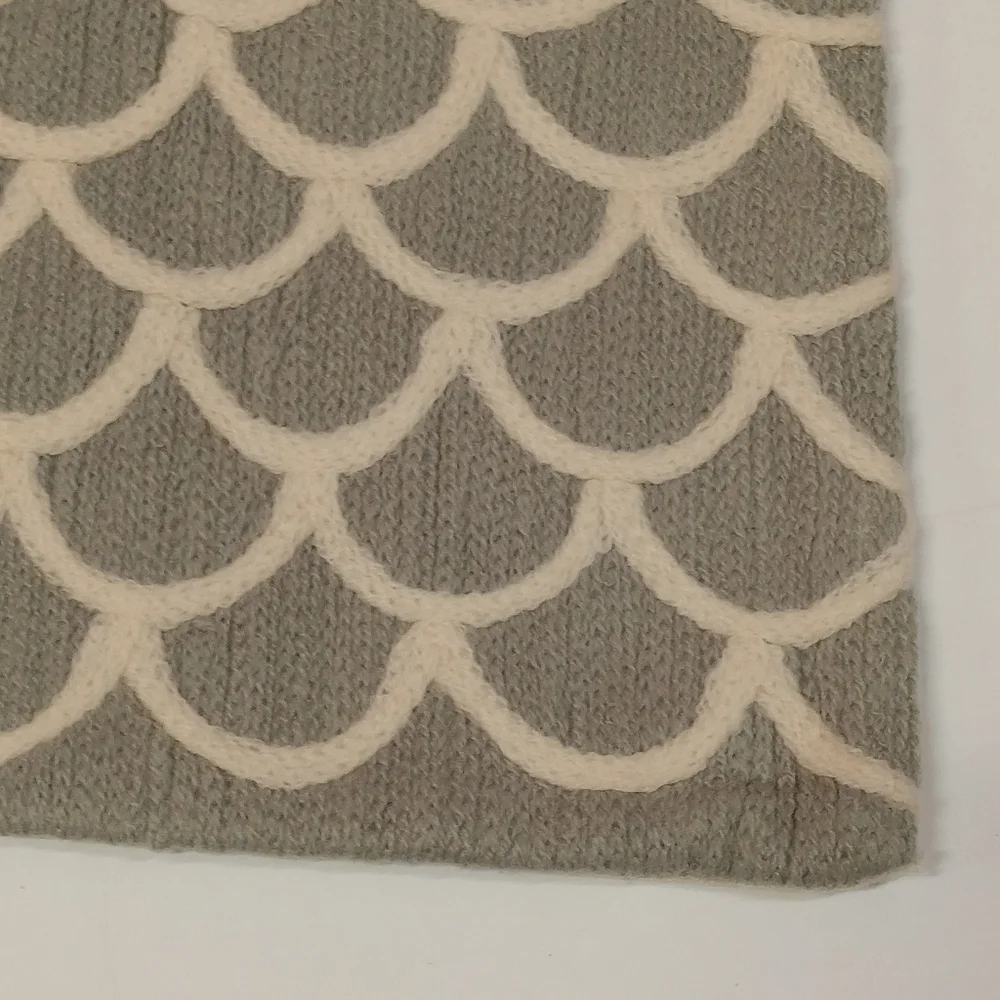 NWT West Elm Handcrafted Scalloped Crewel Pillow Cover Lumbar 12 x 21